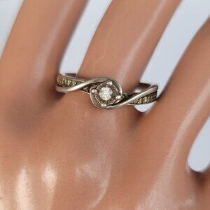 Diamond & Sterling Engagement/Promise Ring